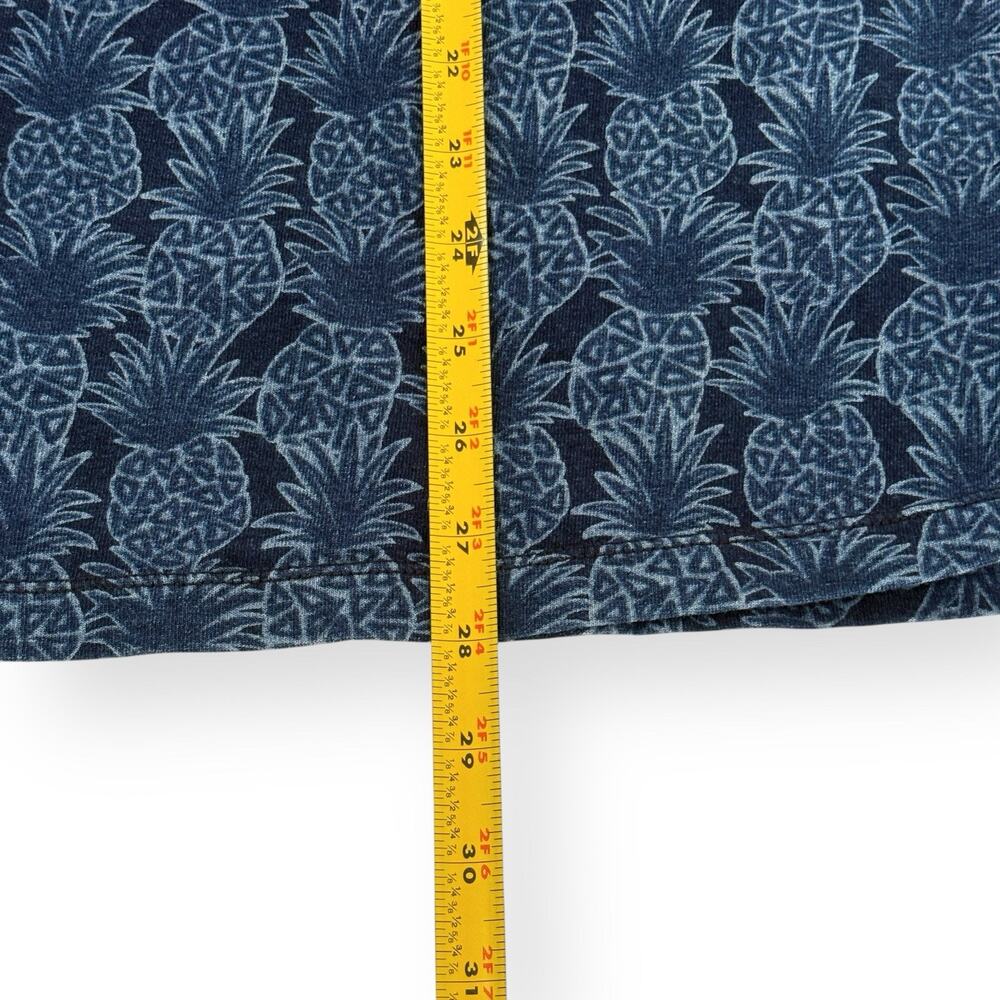 Tommy Bahama Polo Shirt Mens Large Blue Pineapple Print Brushed Cotton Stretch - Picture 7 of 7
